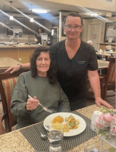 senior living in hemet chef with resident